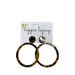 Hippie Legacy Tortoise Shell Dangling Hoop Earrings